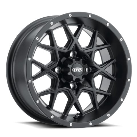 ITP Hurricane 16X7 / 4x136 BP / 5+2 Offset Matte Black Wheel