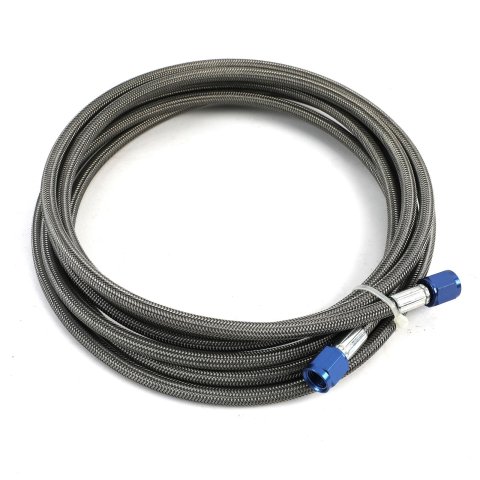 Fragola -4AN Hose Assembly Straight x Straight 144in Blue Nuts Nitrous Supply Line (12 Feet)