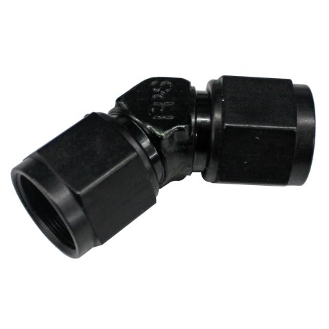 Fragola -8AN x 45 Degree Female Coupler - Black