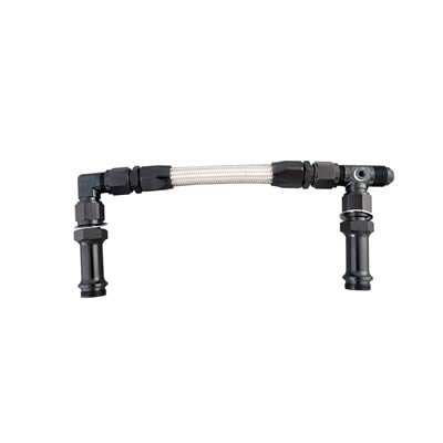 Fragola 7/8-20 Dual Inlet 4500 -8AN Fuel Line Kit Black
