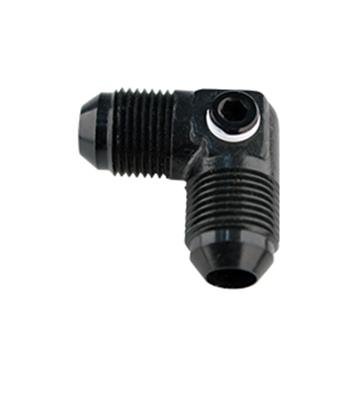 Fragola -8AN Male 90 w/ 1/8 FPT Port - Black