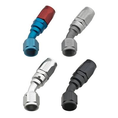 Fragola -6AN x 30 Degree Power Flow Hose End - Blue/Red