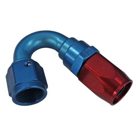 Fragola -8AN x 150 Degree Power Flow Hose End - Blue/Red