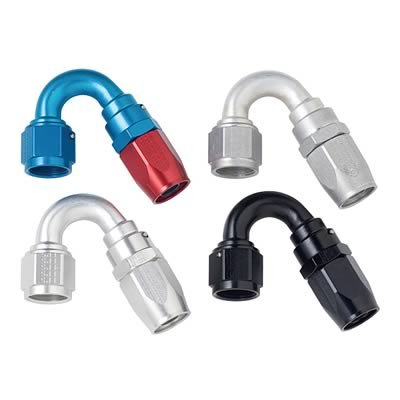 Fragola -10AN x 150 Degree Power Flow Hose End - Blue/Red