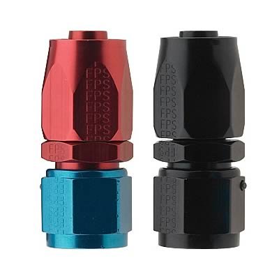 Fragola -4AN Straight Pro-Flow Hose End - Blue/Red