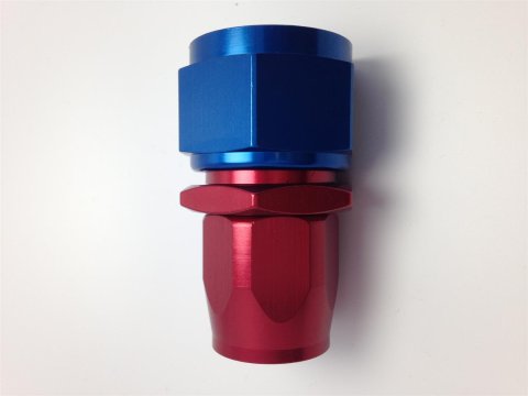 Fragola -10AN Fem. Nut x -8AN Hose Reducing Hose End - Blue/Red