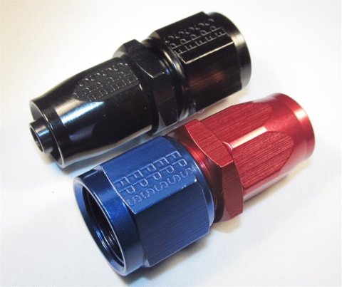 Fragola -10AN Fem. Nut x -12AN Hose Expanding Hose End - Blue/Red