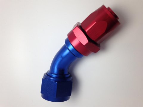 Fragola -10AN Fem x -8AN Hose 30 Degree Reducing Hose End - Blue/Red