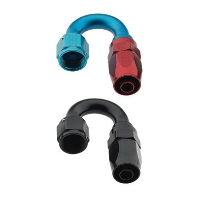 Fragola -6AN x 180 Degree Pro-Flow Hose End - Blue/Red