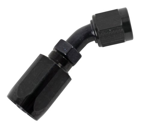 Fragola -6AN x 45 Degree P/S Hose End Aluminum - Black Only