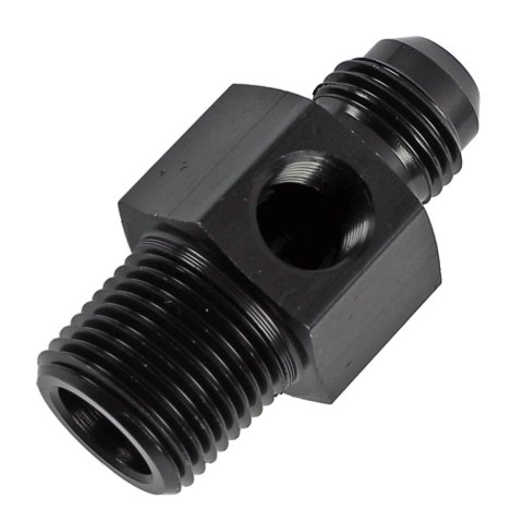 Fragola Inline Gauge Adapter -6AN x 3/8 NPT - Black