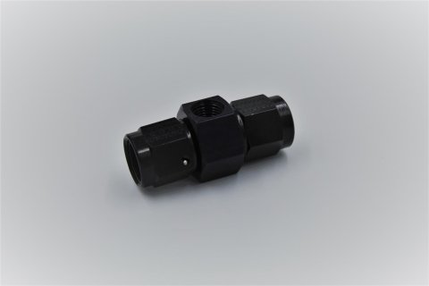 Fragola Inline Gauge Adapter -6AN Female x -6AN Female - Black