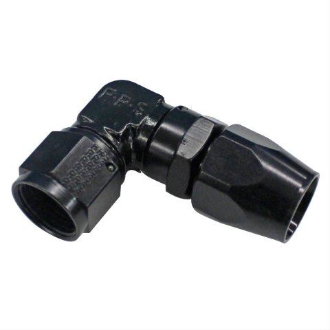 Fragola -10AN x 90 Degree Low Profile Forged Hose End - Black