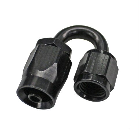 Fragola -4AN x 180 Degree Power Flow Hose End - Black