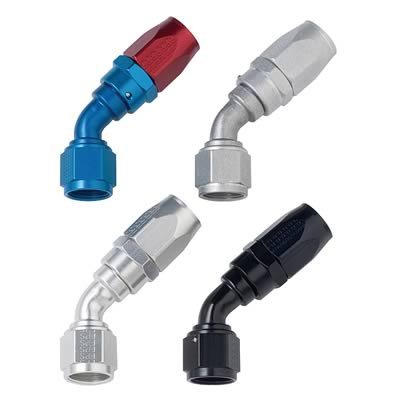 Fragola -16AN x 45 Degree Power Flow Hose End - Black
