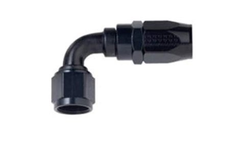Fragola -10AN x 90 Degree Power Flow Hose End - Black