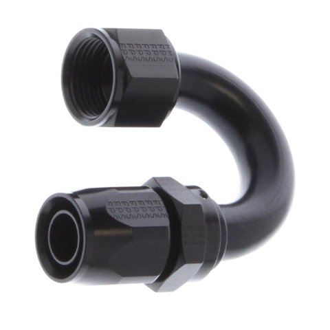 Fragola -12AN x 180 Degree Pro-Flow Hose End - Black