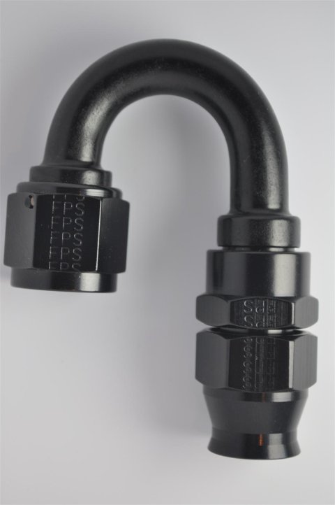 Fragola -6AN Real Street x 180 Degree Hose End Black For PTFE Hose