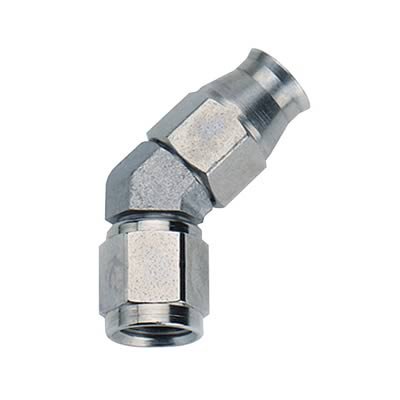 Fragola -3AN x 45 Degree Bent Hose End Double Swivel