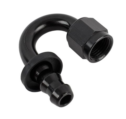 Fragola -6AN Push-Lite End 180 Degree - Black
