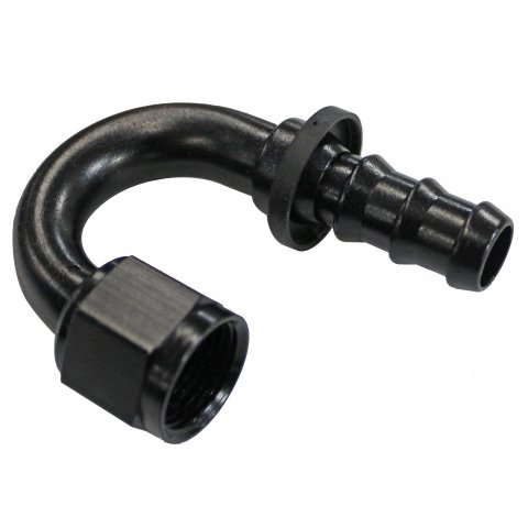 Fragola -10AN Push-Lite End 180 Degree - Black
