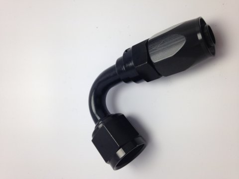 Fragola -6AN Pro-Flow x 120 Degree 3/8 EFI Quick Disconnect Hose End - Black