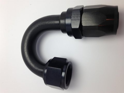 Fragola -10AN Nut x -12AN Hose Reducing Hose End 180 Degree - Black