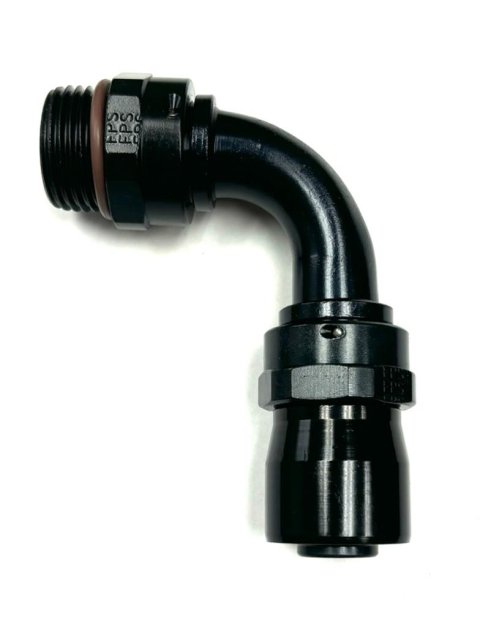 Fragola -12AN Male Rad. Fitting x 90 Degree Sport Crimp Hose End