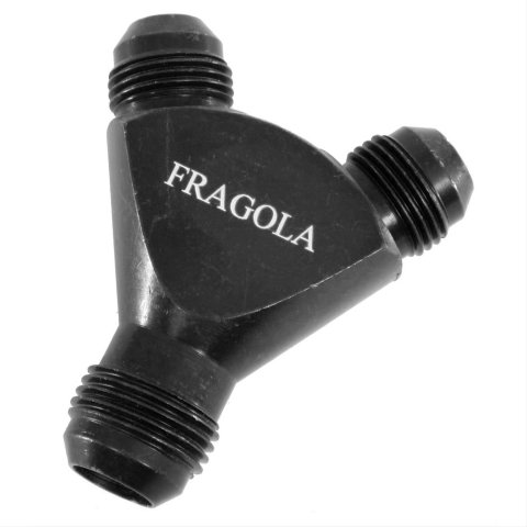 Fragola Y-Fitting -10AN Male Inlet x -8AN Male Outlets Black