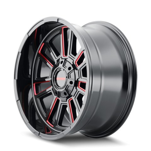 Mayhem 8115 Apollo 20x9 / 8x170 BP / 0mm Offset / 125.2mm Hub Black w/ Prism Red Wheel