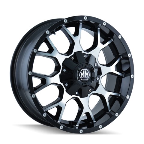 Mayhem 8015 Warrior 18x9 / 8x170 BP / -12mm Offset / mm Hub Gloss Black Machined Wheel