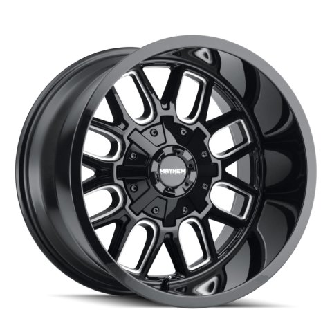 Mayhem 8107 Cogent 17x9 / 8x170 BP / -12mm Offset / mm Hub Gloss Black Milled Wheel
