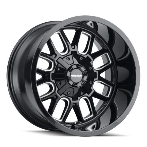 Mayhem 8107 Cogent 20x9 / 8x165.1 BP / 0mm Offset / 130.8mm Hub Gloss Black Milled Wheel