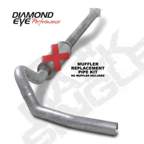 Diamond Eye KIT 4in Catback MFLR RPLCMENT PIPE Single AL: 01-05 CHEVY/GMC 6.6L 2500/3500