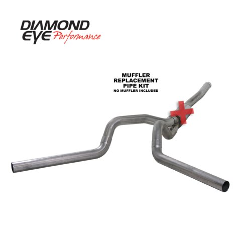 Diamond Eye KIT 4in Catback MFLR RPLCMENT PIPE DUAL SS: 2006-2007.5 CHEVY/GMC 6.6L 2500/3500