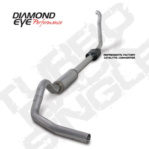 Diamond Eye KIT 4in Turbo Back Single AL: 94-97 FORD 7.3L F250/F350 PWRSTROKE NFS W/ CARB EQUIV STDS
