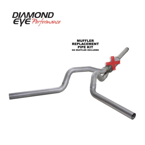 Diamond Eye KIT 4in Catback MFLR RPLCMENT PIPE DUAL AL: 94-97 FORD 7.3L F250/F350 PWRSTROKE