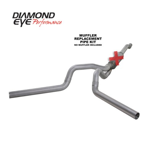 Diamond Eye KIT 4in Catback MFLR RPLCMENT PIPE DUAL AL: 03-07 FORD 6.0L F250/F350