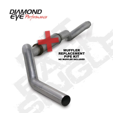 Diamond Eye KIT 5in Catback MFLR RPLCMENT PIPE Single AL: 2006-2007.5 CHEVY 6.6L 2500/3500