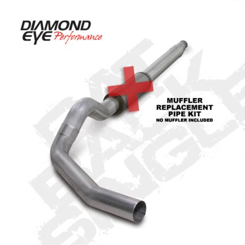 Diamond Eye KIT 5in Catback MFLR RPLCMENT PIPE Single AL: 94-97 FORD 7.3L F250/F350 PWRSTROKE