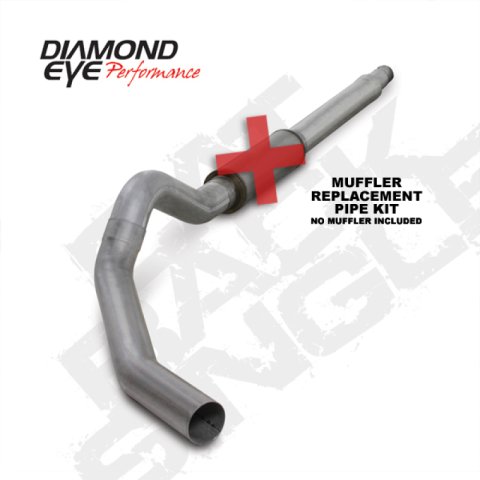 Diamond Eye KIT 5in Catback MFLR RPLCMENT PIPE Single AL: 03-07 FORD 6.0L F250/F350