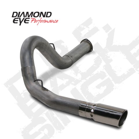 Diamond Eye KIT 5in DPF-BACK Single SS 07.5-08 CHEVY 6 6L 2500/3500 PCKGD BX46X14X14OD EL-PL