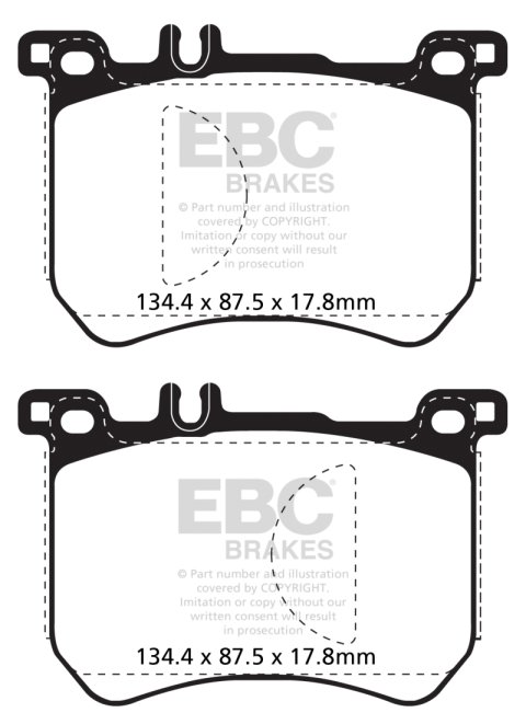 EBC 15+ Mercedes-Benz SL400 3.0 Twin Turbo Redstuff Front Brake Pads