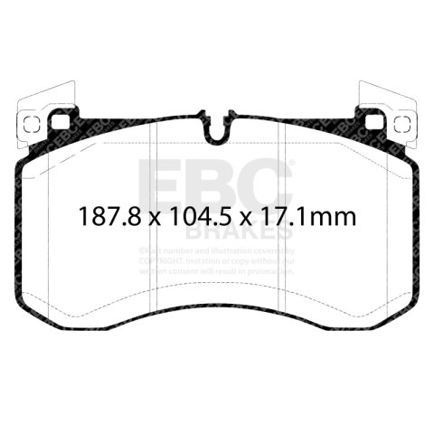 EBC 2018+ Mercedes-Benz G63 AMG (BM463) 4.0TT Yellowstuff Front Brake Pads