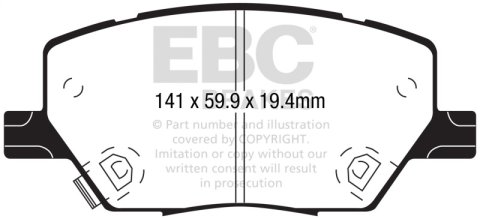 EBC 2015+ Fiat 500X 1.4T Extra Duty Front Brake Pads