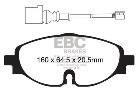 EBC Racing 15-19 Volkswagen GTI (Mk7) 2.0T RP-1 Race Front Brake Pads