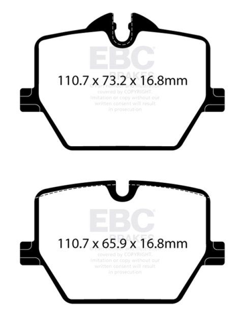 EBC Racing 2020+ Toyota GR Supra 2.0L/3.0L (w/13.6in Rear Rotor) RP-1 Race Rear Brake Pads