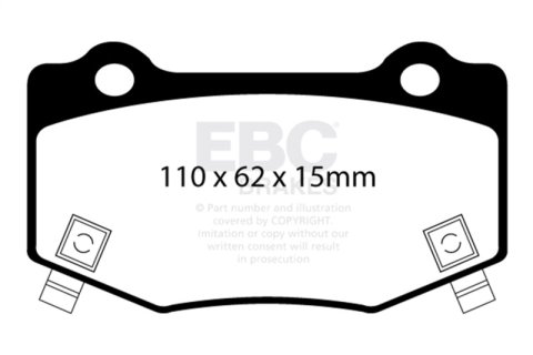 EBC Racing 15-19 Chevy Corvette (C7) Z06 6.2L SR-11 Race Rear Brake Pads (Excl Carbon Ceramic Rotor)