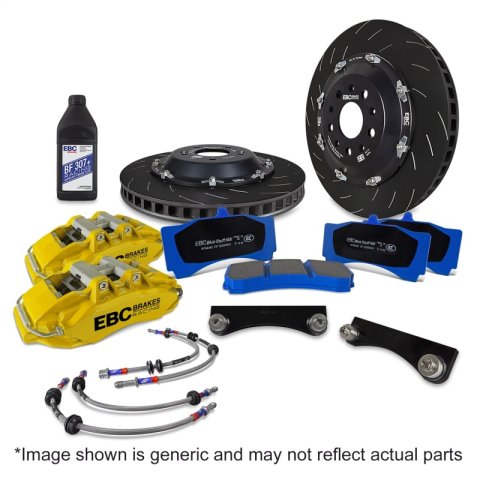 EBC Racing 13-22 Volkswagen GTI MK7/MK8 2.0T Yellow Apollo-4 Calipers 355mm Rotors Front BBK