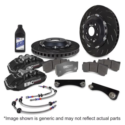 EBC Racing 08-21 Nissan 370Z Black Apollo-6 Calipers 355mm Rotors Front Big Brake Kit